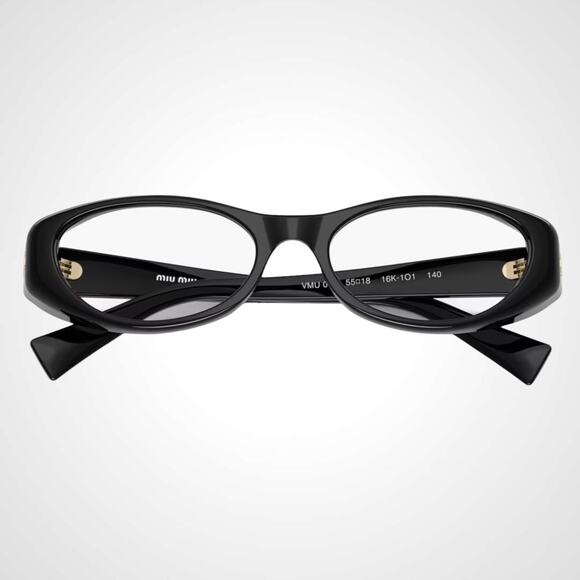 New MIU MIU Eyeglasses Black Oval Glasses 55-18mm Full Rim Rx-able